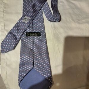 Hermes Blue and Pink Patterned Tie